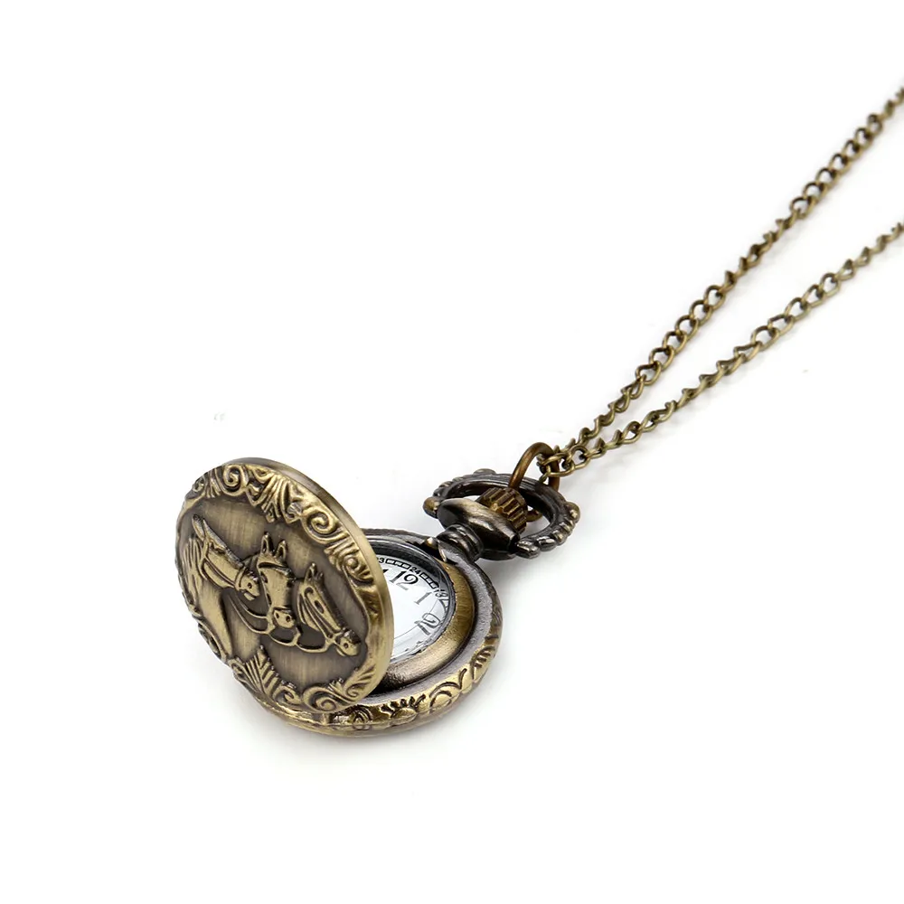 Винтажные стимпанк Ретро бронзовые оригинальные карманные часы кварцевые подарок, ожерелье с подвеской
