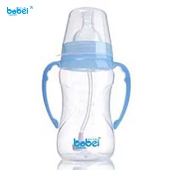 

240ml newborn baby kids milk feeding PP bottle with silicon nipple anti-dust cover and plastic Anti-hot handle variable flow