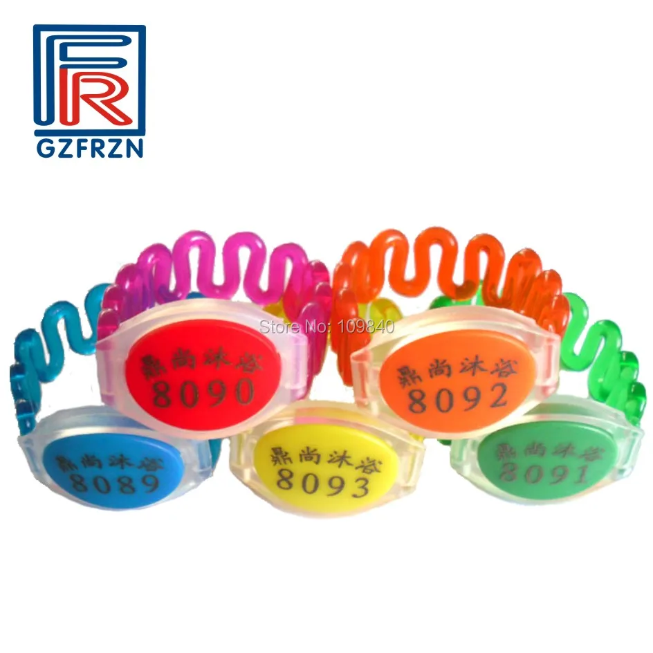 100pcs/lot Waterproof ABS RFID 13.56Mhz Wristbands Bracelet with FM1108 (S50) in Swimming Pool and Access Control