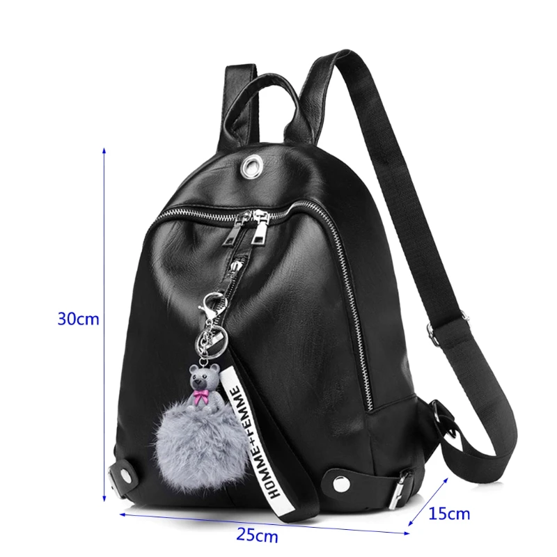 

Women Girl Leather School Backpack Travel Rucksack Purse Shoulder Bag