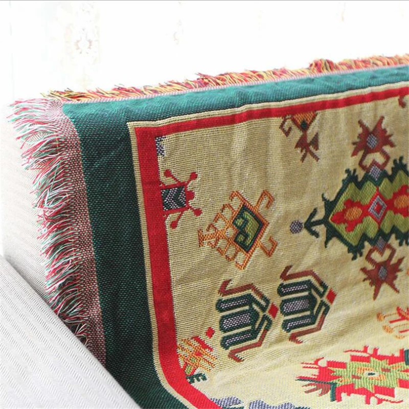 Хлопковое полотенце одеяло для дивана декоративное покрывало плед Европейский стиль сшитое путешествие самолет одеяло Здоровый Коврик