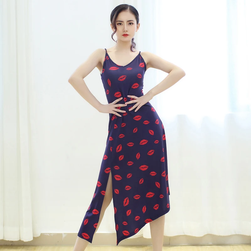 

Dance Practice Dress Latin Dance Dress New Adult Female Performance Sexy Rumba Belt Dress Summer DQT1054