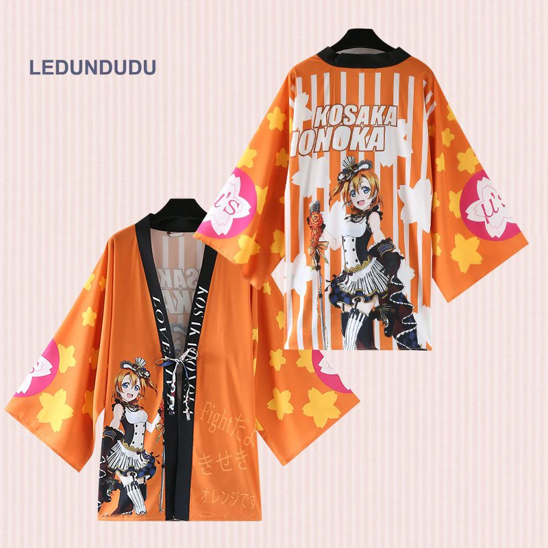 Love Live банные халаты шифоновая Пижама плащи Nico Yazawa костюмы для косплея Ayase Eli Yukata Coat