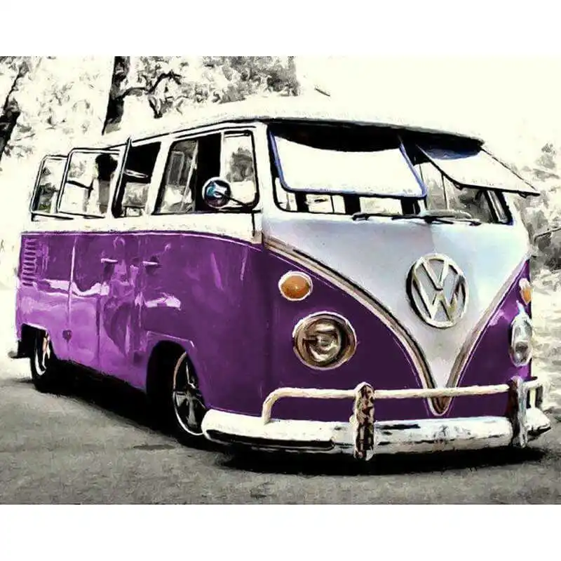 

5D Diamond Painting Color VW Car Home Decor Mosaic Diamond Kit 5D Diamond Painting Full Animal Color VW Car Diamond Embroidery