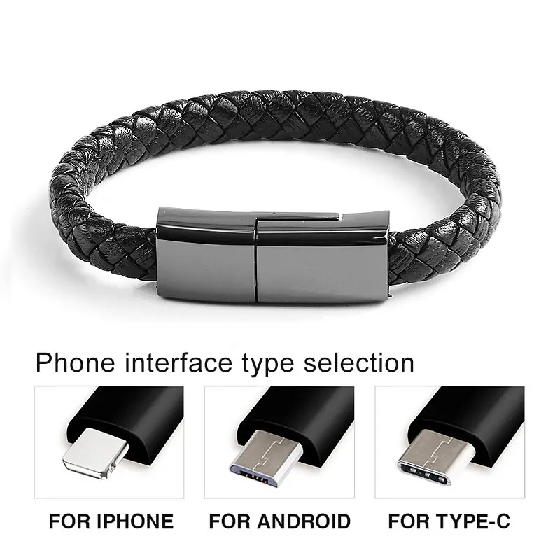 Носимый usb зарядный Браслет зарядный кабель Кабель зарядного устройства микро-usb для iPhone samsung Galaxy S10 S9 Note 8 Xiaomi huawei