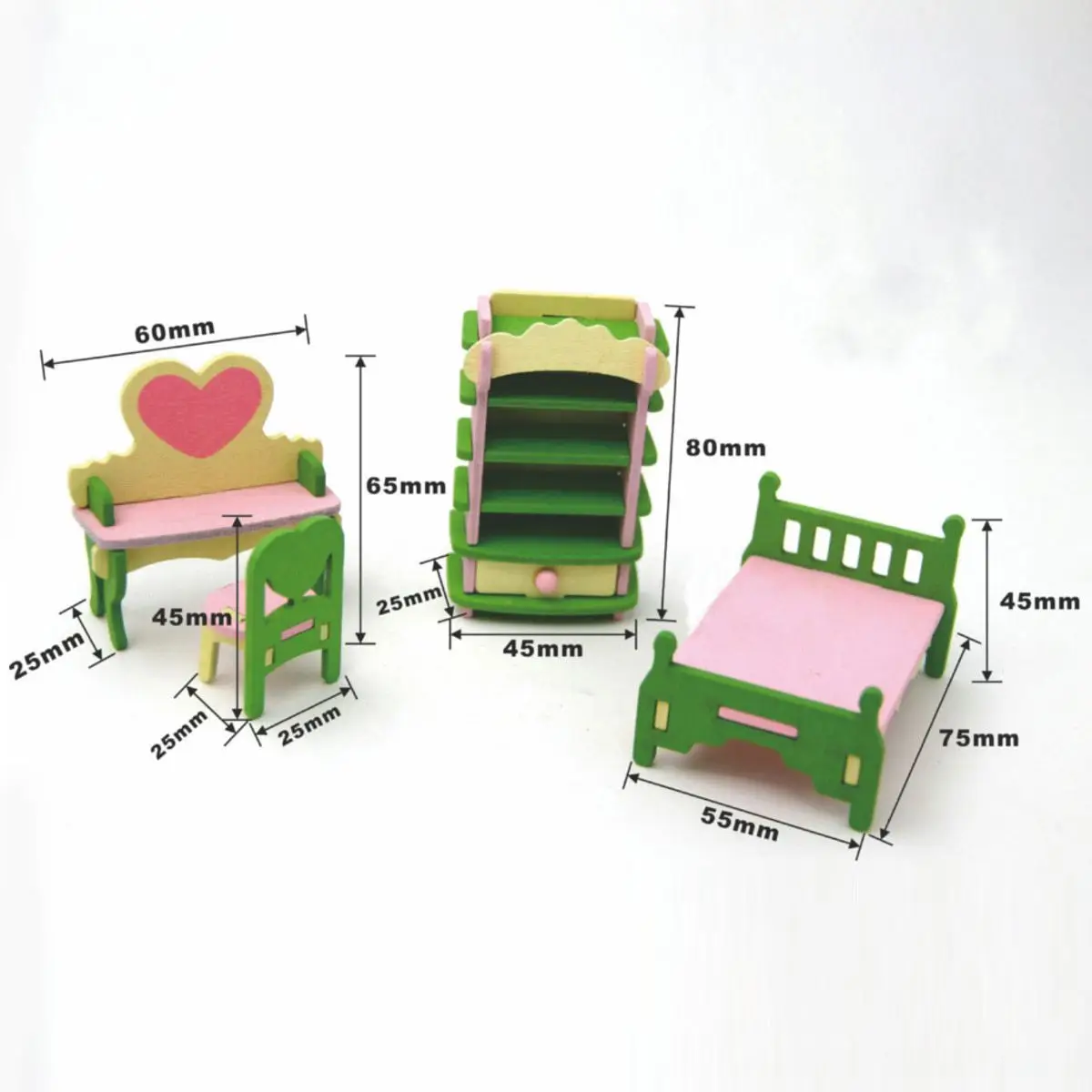 مصغرة خشبية محاكاة دمية مجموعة اثاث الاطفال الأطفال لعبة تعليمية غرفة نوم مسرحية دميات لعبة أطفال عيد الميلاد هدية