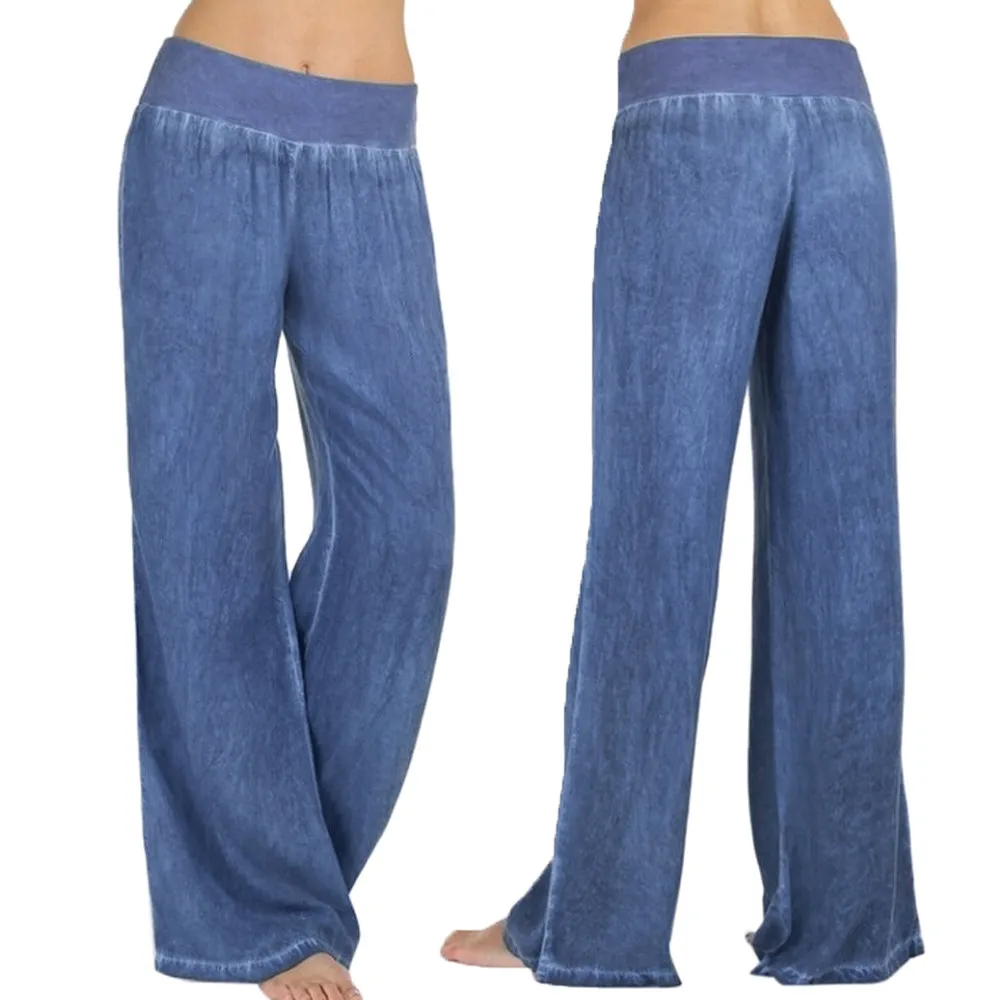 Высокое качество, Женские повседневные эластичные джинсовые штаны с высокой талией, широкие брюки, джинсы, штаны женские джинсы, джинсы mujerdrop shopping