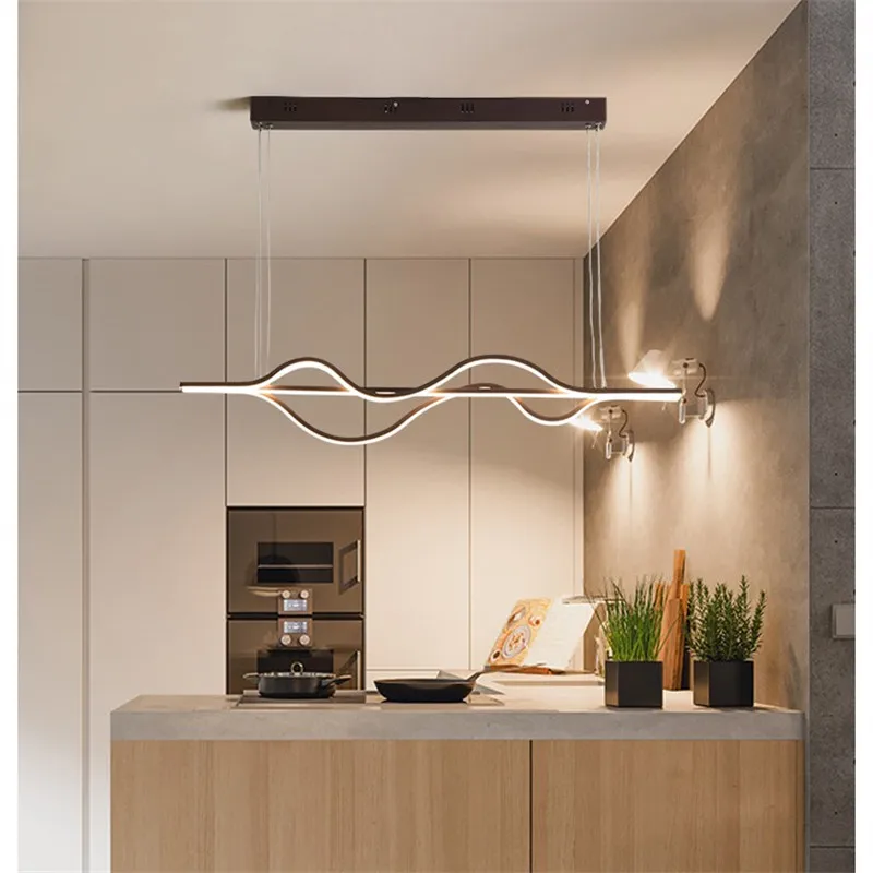 

Modern Nordic hanglamp LED Pendant Lights Living Dining Room Kitchen Room Remote Control Hanging Home Docer Brown Pendant Lamp