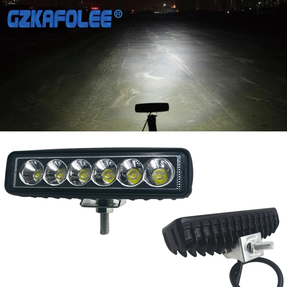 

Gzkafolee 2pcs 12V led bar Light Bar Work Light led light beam spot flood 6000K IP67 CE 18w waterproof
