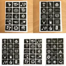 Малый трафареты для блестящих татуировок женщина девочки; Дети Шаблон рисунка, цветок бабочка мультфильм аэрограф татуировки трафарета