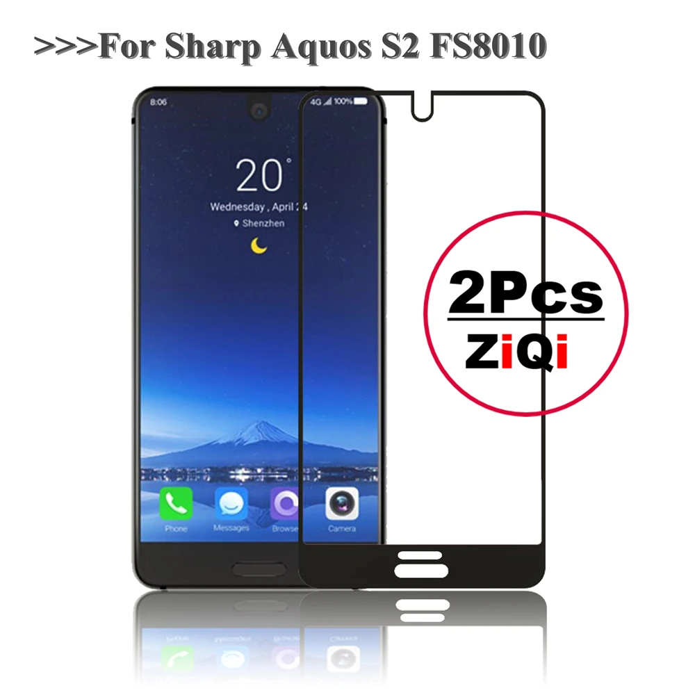 ZiQi 2 шт Полное покрытие экрана протектор для Sharp Aquos S2 5," дюймовая защитная пленка Закаленное стекло для Sharp Aquos S2 FS8010