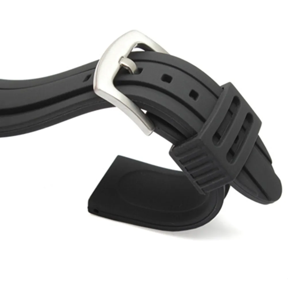 18 20 22 24mm Replacement Silica Gel Waterproof Rubber Diver Watch Band