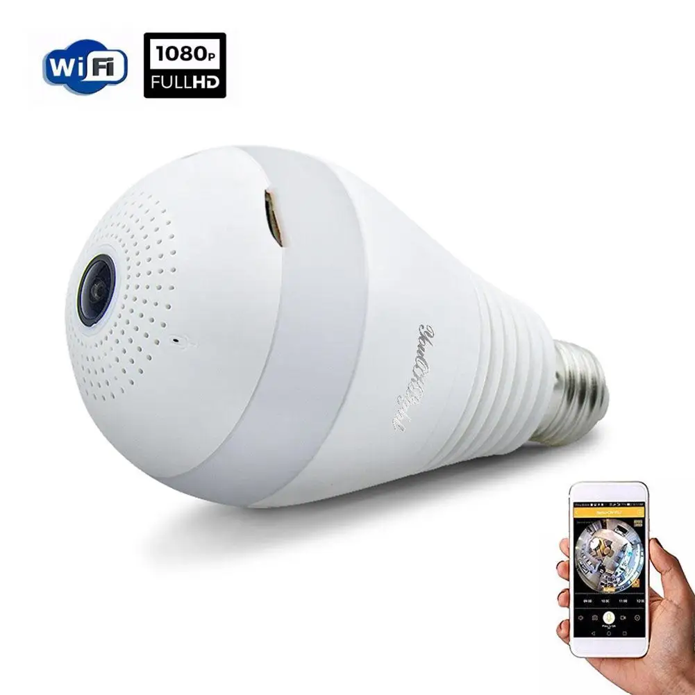 LumiParty E27 LED Security Bulb Monitoring Camera Home Bulb with 360 ...