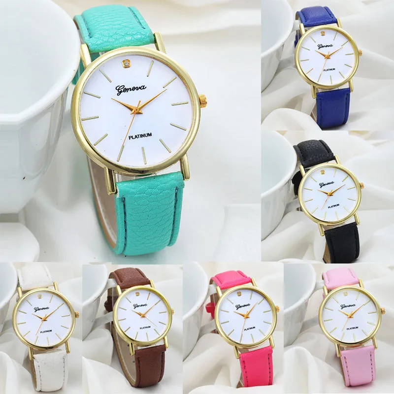 

Design Dial Women Watches Top Brand Luxury Fuax Leather Analog Quartz Watch Discount 7 Colors Cheap Watches Relogio Feminino