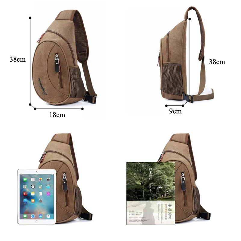 عارضة حقيبة صدر للرجال الرجال قماش صغيرة Crossbody حقيبة الذكور الفاخرة جودة السفر حزمة واحدة حقائب كتف رجل العسكرية حقيبة ساعي