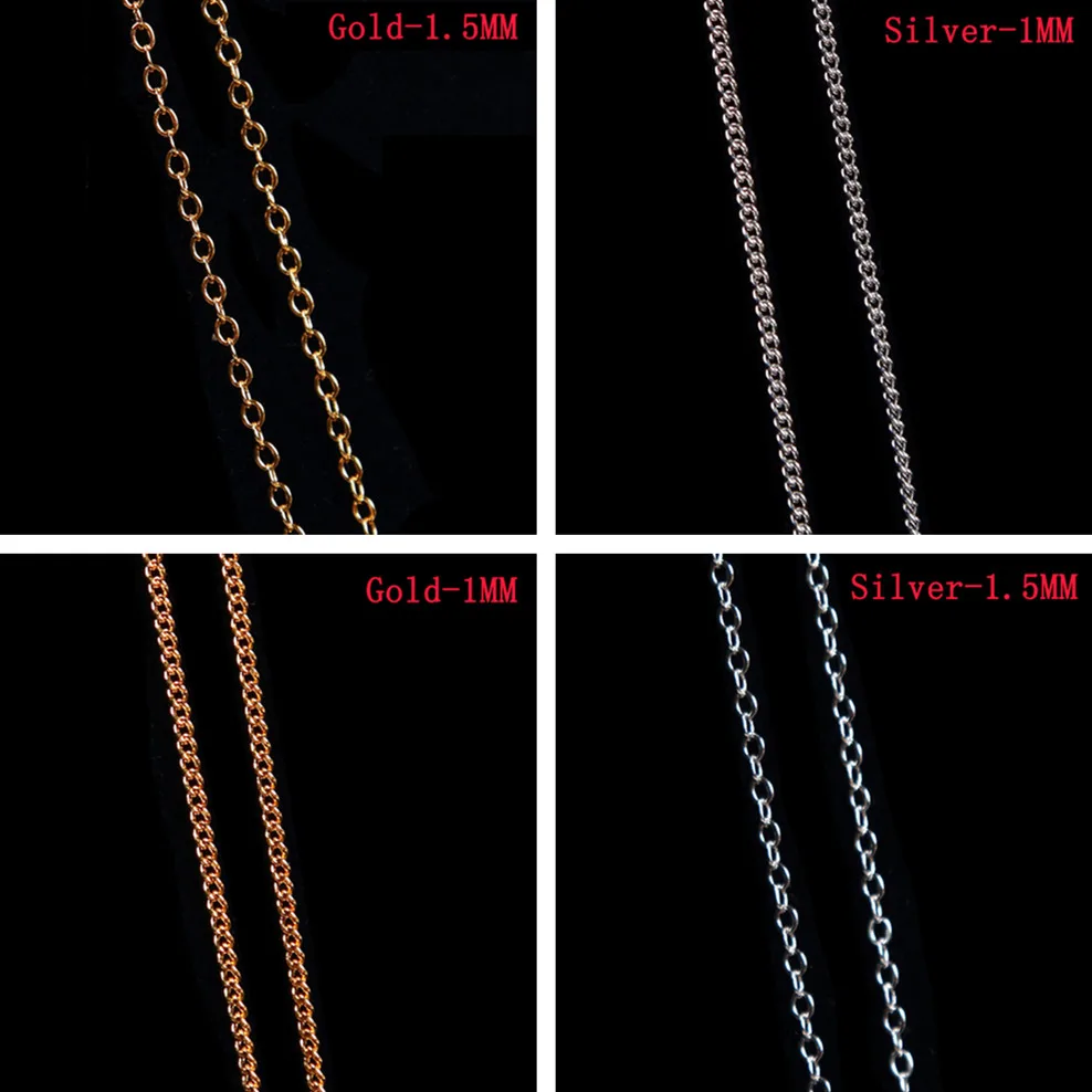 

Fashion Silver Initial Charms Necklace Pendant Metal Charm Chain Necklace Earrings Jewelry Finding DIY Making 1 Meters 1/1.5mm
