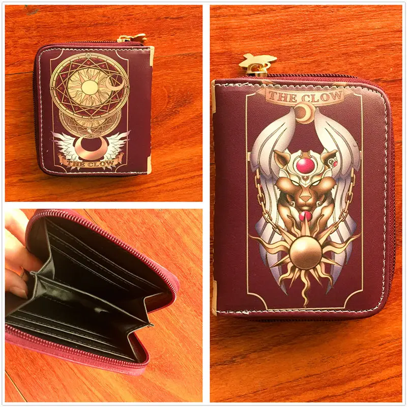 

New cosplay anime card captor sakura women wallets female cards holders cartoon short wallets with zipper W729