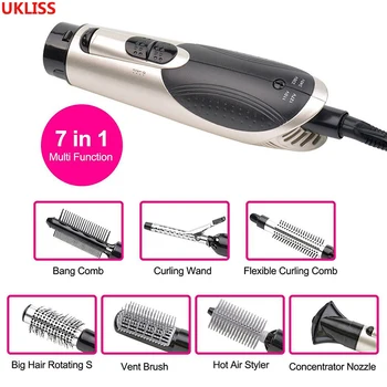 

Electric Hair Dryer Machine Hairdryer Magic Hair Curler Styling Tool Hairdryer 2019 Professional 7-in-1 Multifunction Hair Dryer