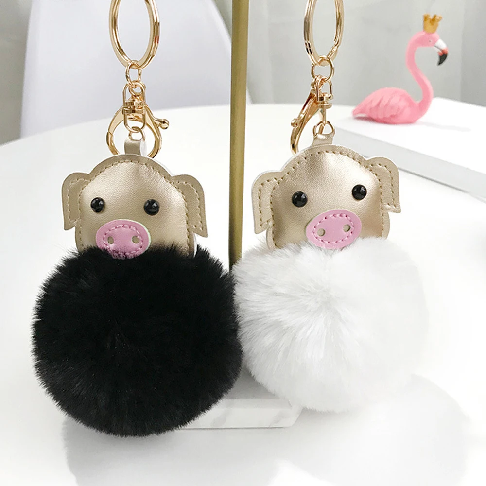 Подвески искусственный помпон шарик из искусственного кроличьего меха Золотая