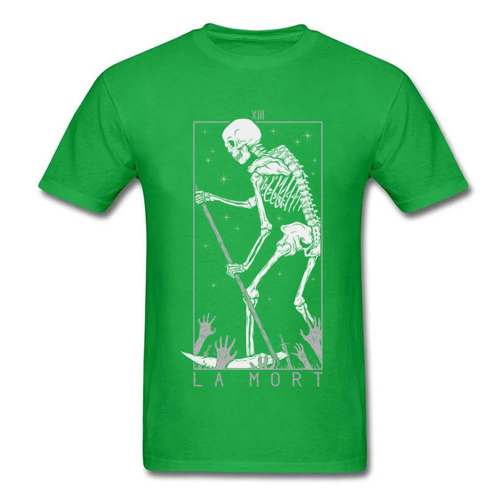Prevalent La Mort Casual Short Sleeve Tshirts Summer/Autumn Round Collar 100% Cotton Tops Shirts for Male Tees Europe La Mort green