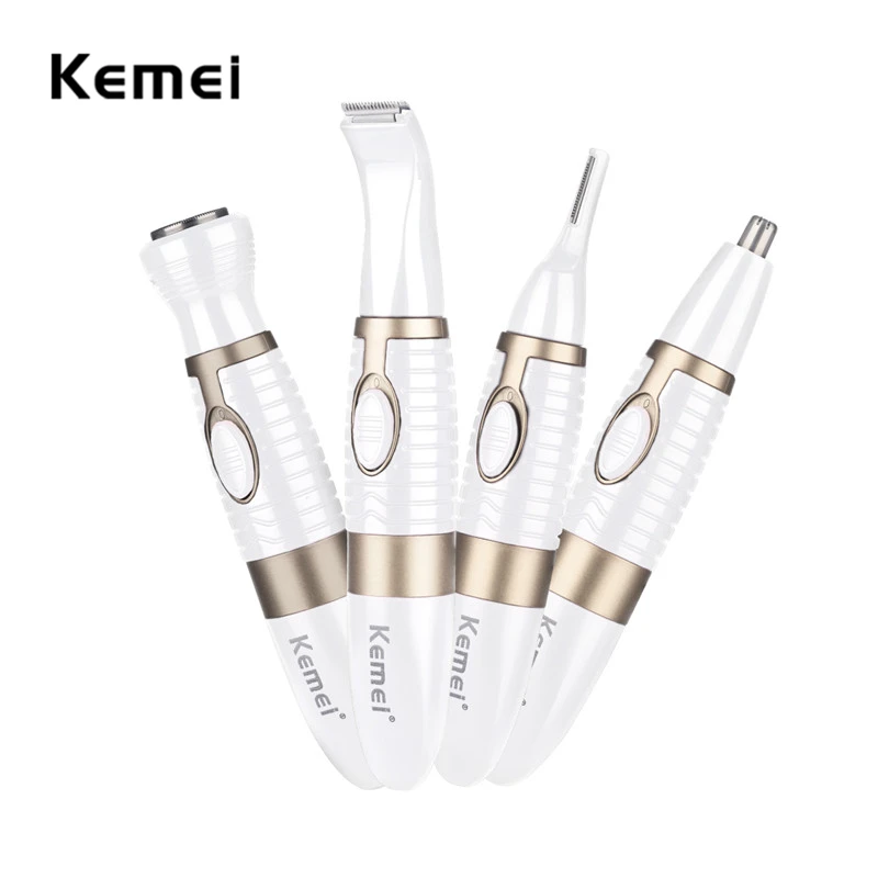 Pаспродажа Kemei Многофункциональный 4 в 1 Уход за лошадьми Комплект уха нос триммер электробритва борода волос тример для Для мужчин Для женщин лицо бров...