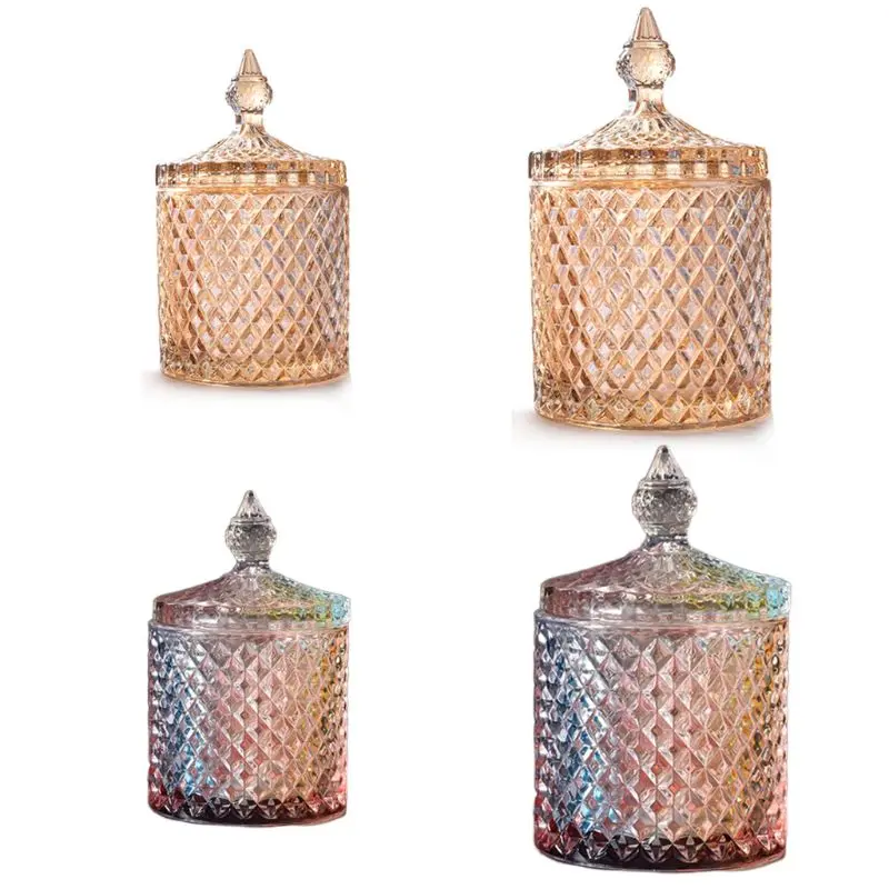 

S/L Glass Candy Jar Stylish Jewlry Container Box Decorative Container With Lid