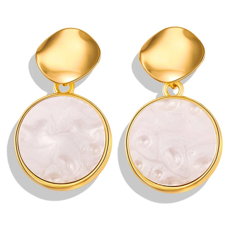 

Creative Sequins Acrylic Earrings Round Heart Shape Irregular Simple 3 styles Earrings Woman Retro Fashion Earrings Pendant