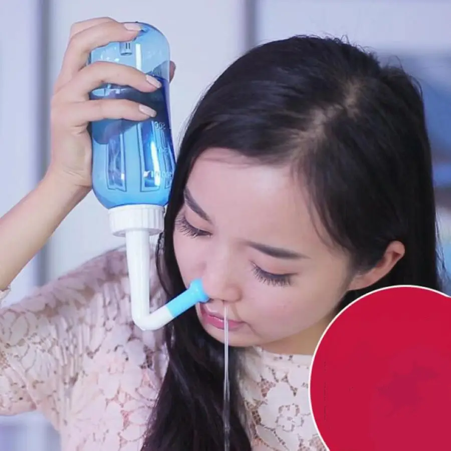 Health care Nasal wash irrigator pot douche 300ml nose washing brine