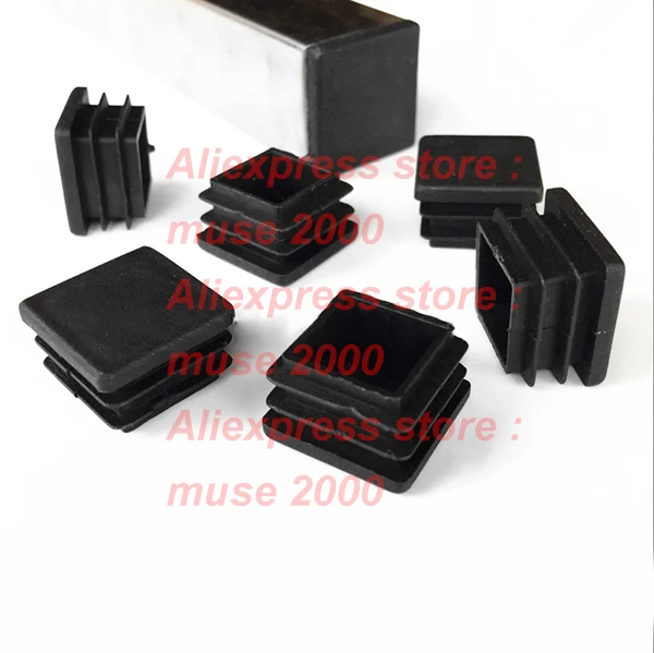 사각형 플라스틱 튜브 플러그 파이프 튜브 플러그 패드 22x22mm, 가구 의자 책상 발 패드 미끄럼 방지 튜브 삽입 끝 블랭킹 캡