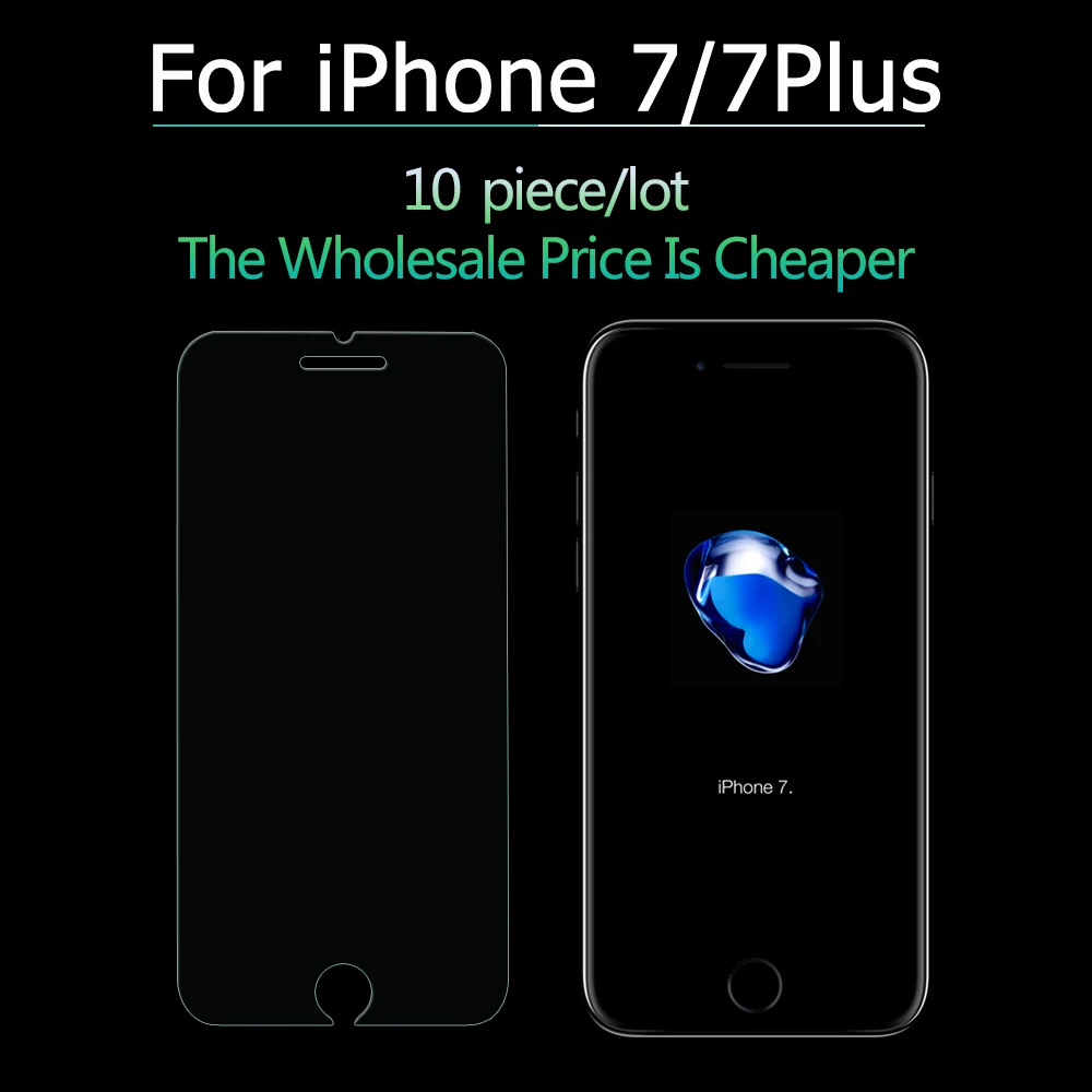 Оптовая продажа 10 шт./лот 9H защитная пленка из закаленного стекла для Apple iPhone 7 Plus 6S