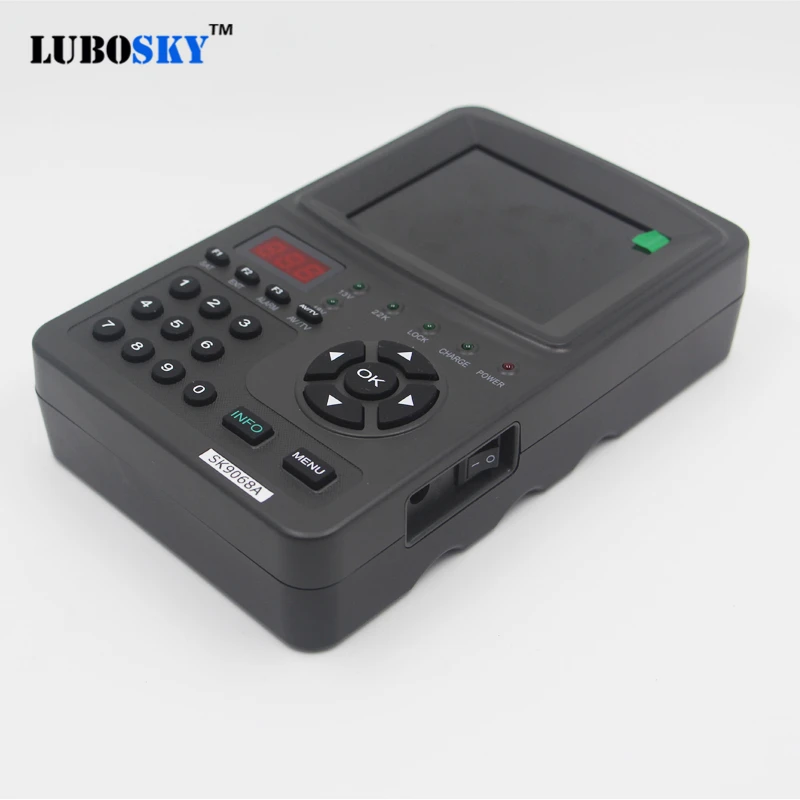 

LUBOSKY sk9068a Digital Satellite Meter Sat finder DVB-S FTA C&KU Band MPEG-2 Satellite Signal Finder EPG AV 3.5inch LCD Display