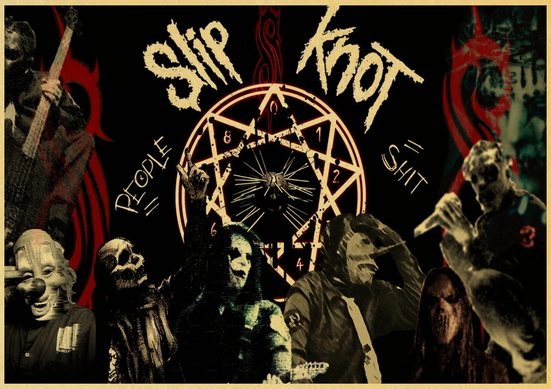 Slipknot тяжелый металл постер музыкальной группы печать на крафтовой бумаге плакат спальня Паб Бар настенный декоративный плакат для рок-группы - Цвет: A071