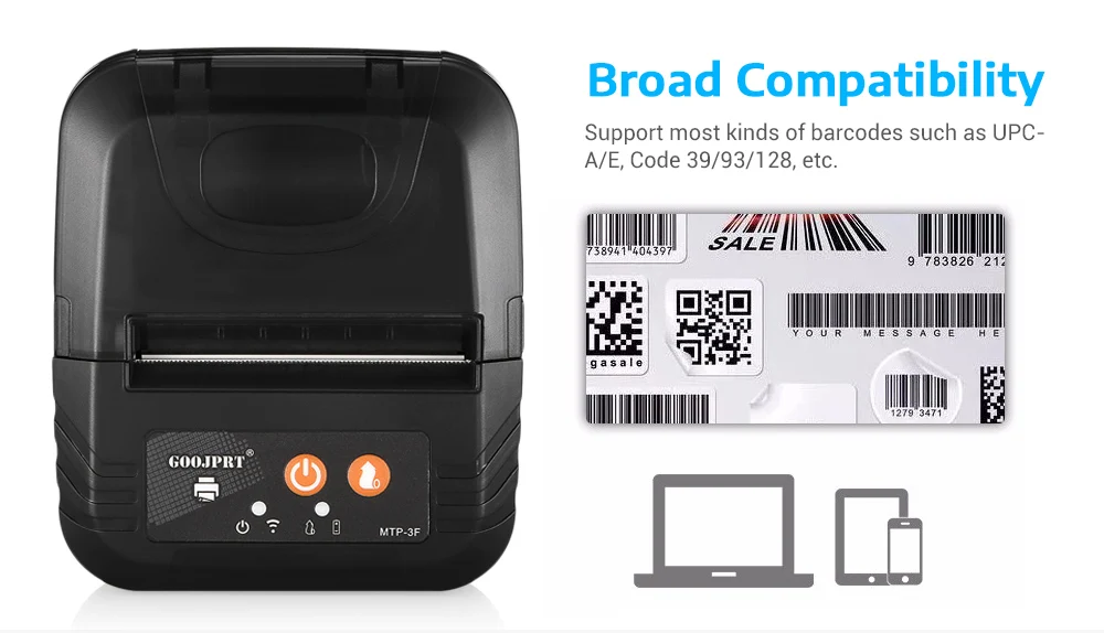 small compact printer 80mm Paper Wireless Portable Receipt Thermal Printers Bluetooth-Compatible Android and iOS free SDK No Need Ink or Toner Recibos small photo printer for iphone