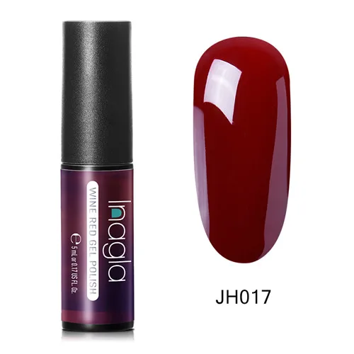 Inagla, 5 мл, винно-красный и телесный цвет, Гель-лак для ногтей, замачиваемый, светодиодный, УФ-гель, штамповка, лак для ногтей, гель-лаки для маникюра - Цвет: JH017