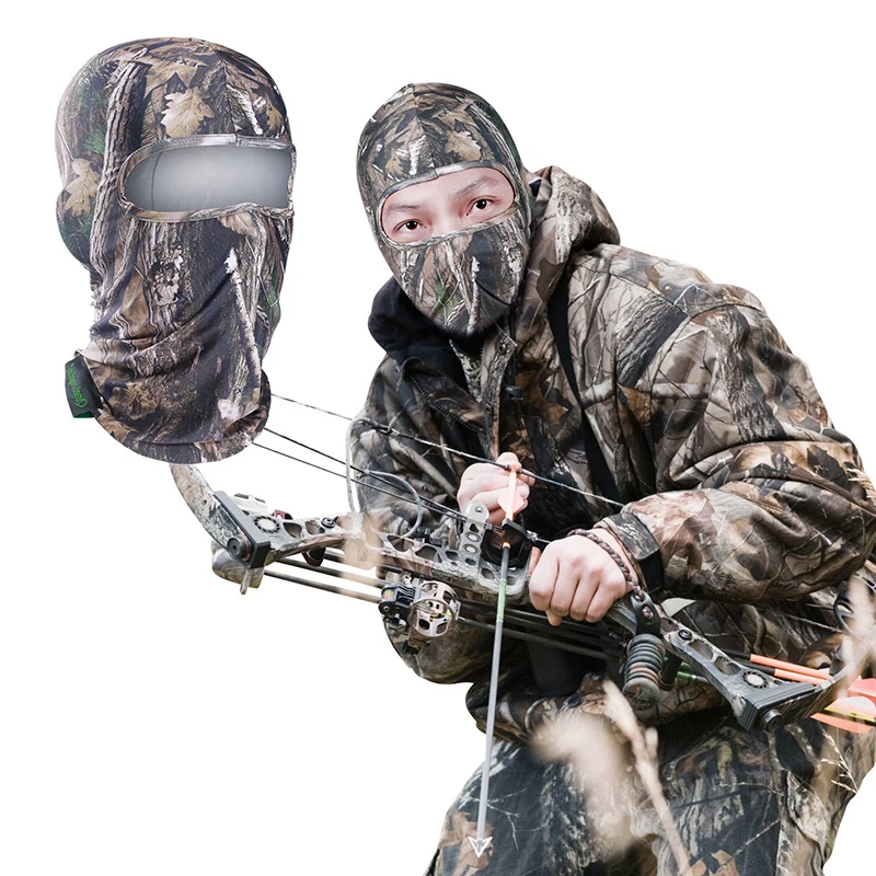 سريعة تجفيف يندبروف بالاكلافا Realtree التمويه بيونيك التكتيكية الادسنس دراجة التزلج يندبروف دفئا القبعات كامل الوجه قناع