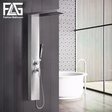 FLG Modern Stainless Steel Rain Waterfall Shower Panel Wall Mounted SPA Massage System Shower Column Kit with Jets Handshower 100 200l kit for distillation stainless steel column with copper bubble plates