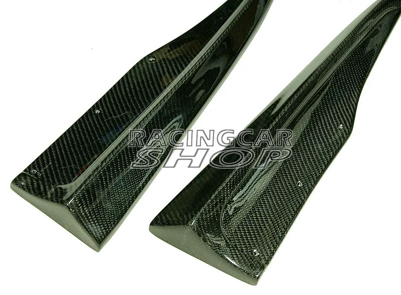Real Carbon Fiber Rear Bumper Extensions 1pair for Mercedes Benz W204 C63 AMG Side Skirt 2012-2014
