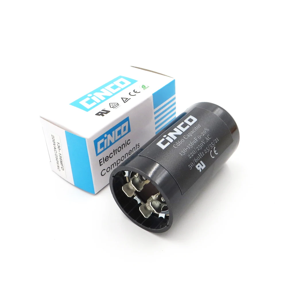 130 156MFD 220 V 250 275 CD60 пусковые конденсаторы двигателя RV запуск ing 156 mf uf компрессор HVAC