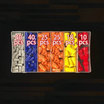 158 Uds hilo tapa de prensa primavera tapa de prensa Spade eléctrico aislado conectores de virola cableado conector de Cable 2