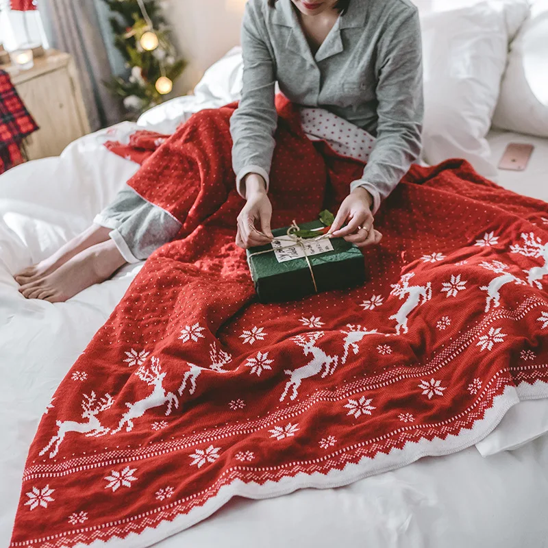Прямая поставка, домашний текстиль, олень, лось, вязаное одеяло, мягкие пледы, покрывало, переносное, автомобильное, Надувное одеяло, рождественский подарок