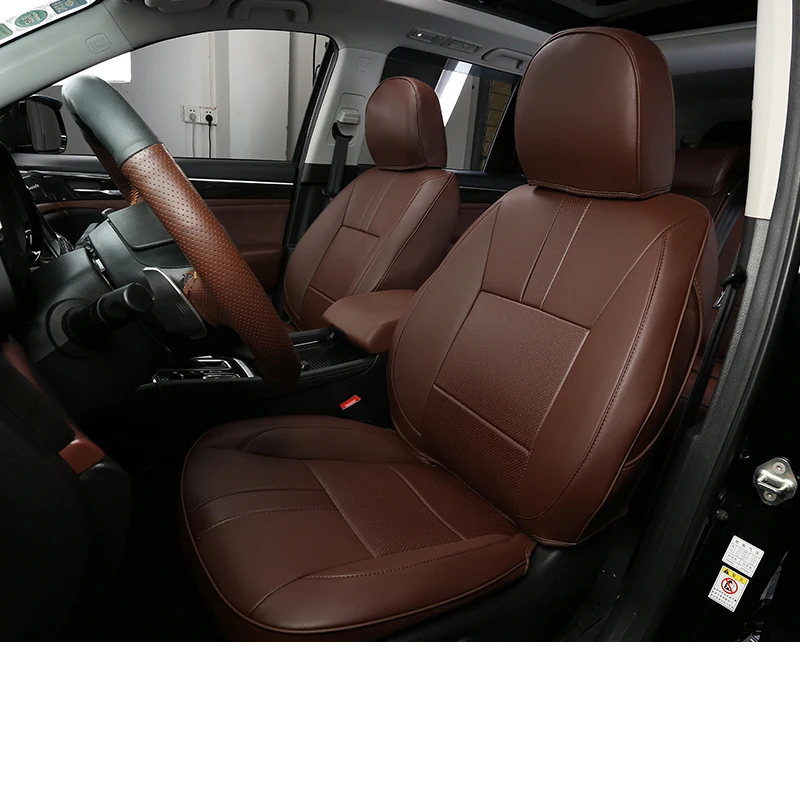 gs7 common brown 5 Lsrtw2017 Роскошные Duable волокна кожи автокресло коврик для Trumpchi Gs7 Gs3 - Название цвета: gs7 common brown 5