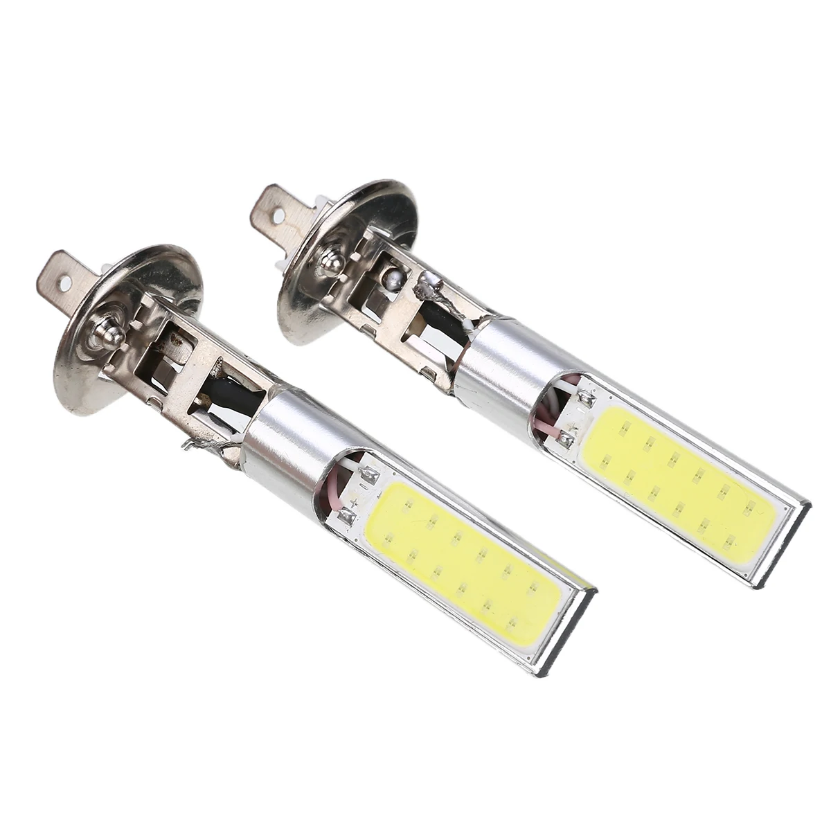 For Car Lighting 2pcs H1 COB LED Car Fog Light Headlight Daytime Running Light Bulb  DC 12V 6000K White Mayitr