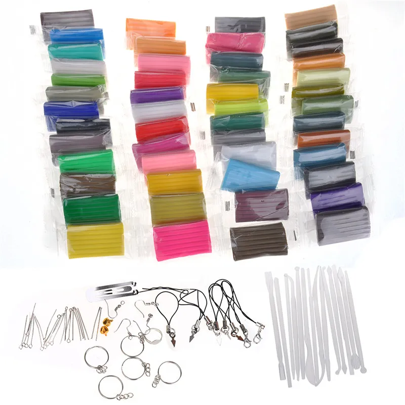 

50 Color DIY Polymer Clay Fimo With Pottery Ceramic Tools Educational Toy Colorful Plastic Polymer Creative Birthday Gift