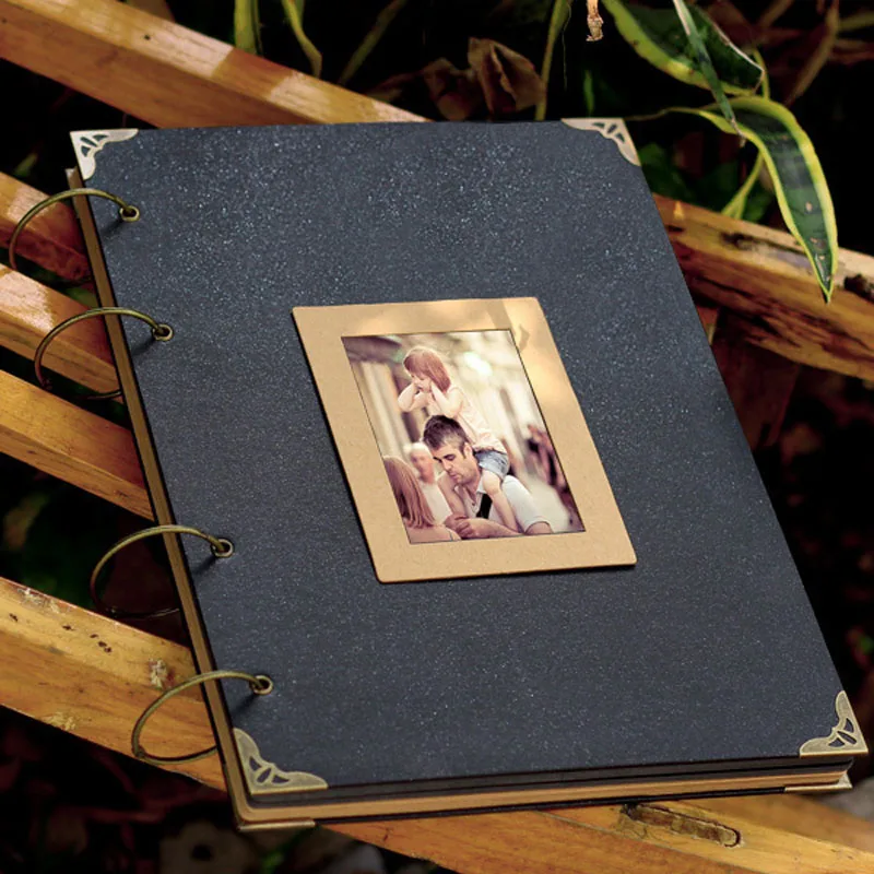 

DIY Photo Album Scrapbook Large pages Kraft Scrapbook Wedding Album Wedding Guest Book Baby Growth Family Memory Photo Album