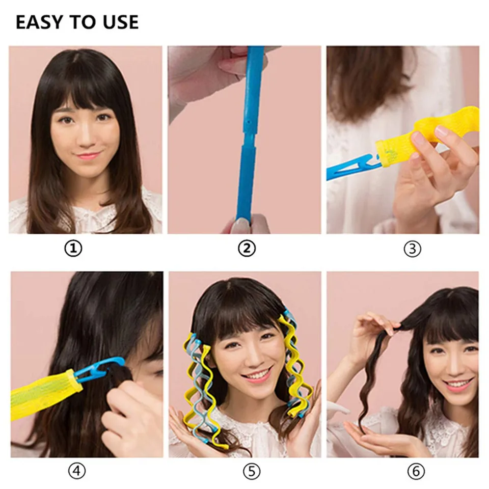 12pcs Set Easy To Use 30 45cm Magic Long Hair Curlers Not Hurting