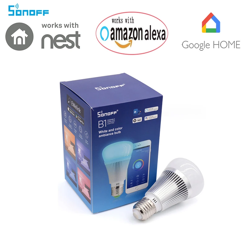 

IN STOCK Sonoff B1 Led Bulb Dimmer Wifi Smart Light Bulbs Color Changing Switch Light Bulb Remote Control Works With Alexa