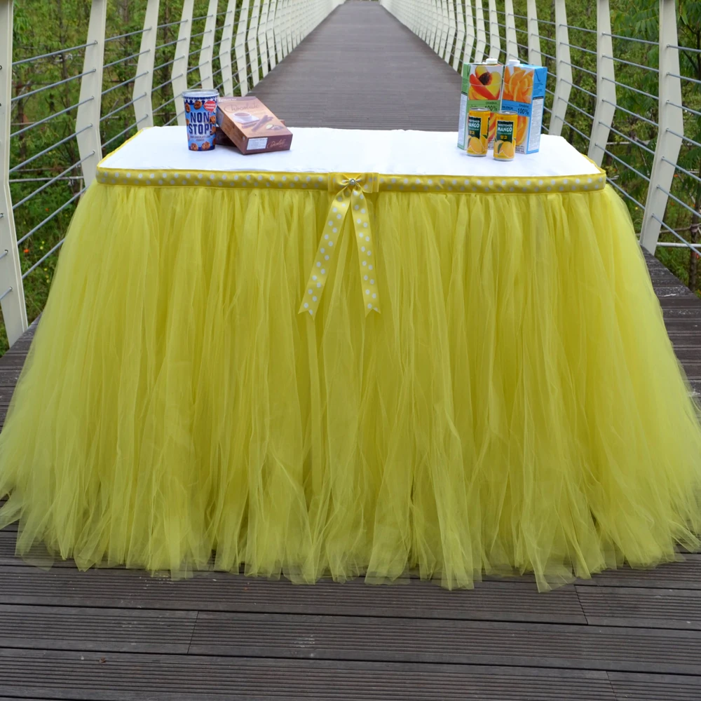 

Handmade Polyester Party Table Dress Customize Each Type 31.5" Height Wedding and Birthday Table Skirt Tutu