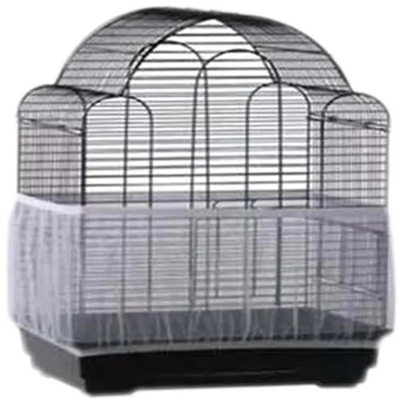 

Nylon Mesh Receptor Seed Guard Bird Parrot Cover Soft Easy Cleaning Nylon Airy Fabric Mesh Bird Cage Cover Catcher Color Random