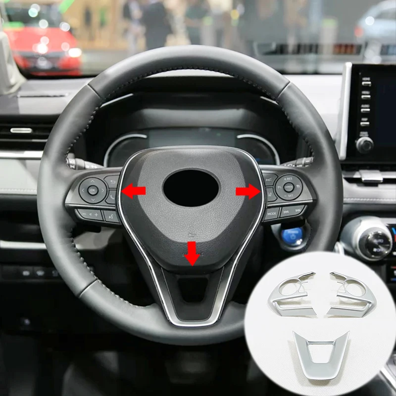 

For Toyota Corolla 2019 2020 ABS Matte Car Steering wheel Button frame Cover Trim Sticker Car styling accessories 3pcs