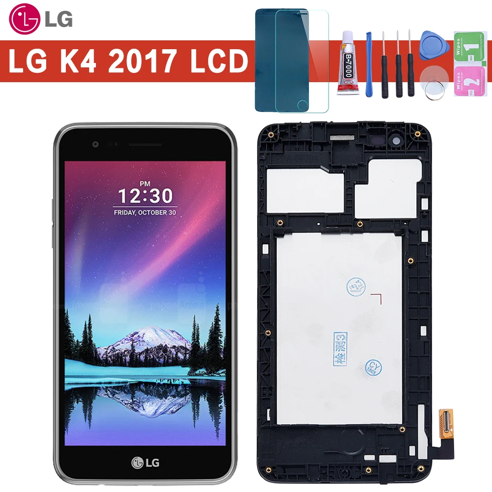 Оригинальный Для LG K4 2017 M160 ЖК дисплей сенсорный экран дигитайзер с рамкой в сборе